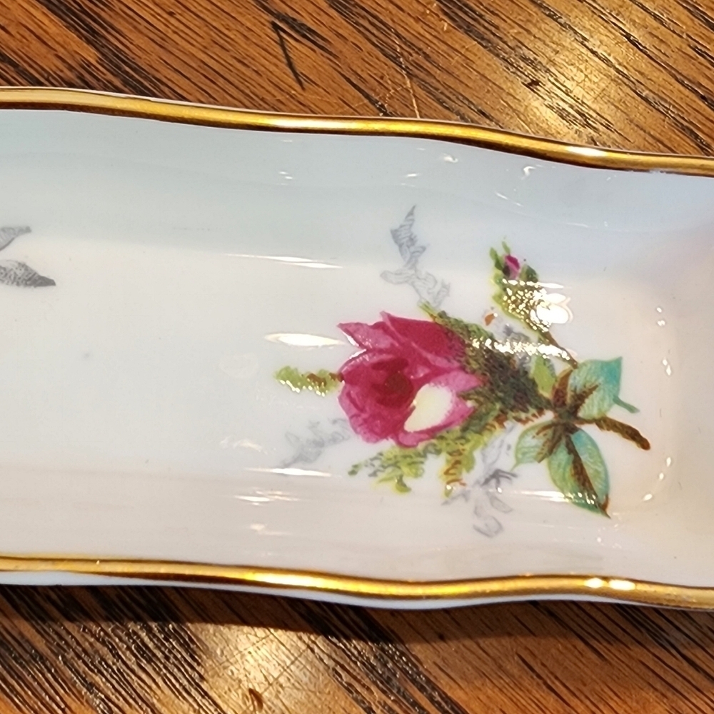 Hammersley Roses Gold Mint Candy Tray Trinket Dish Vintage Bone China England - Picture 3 of 6